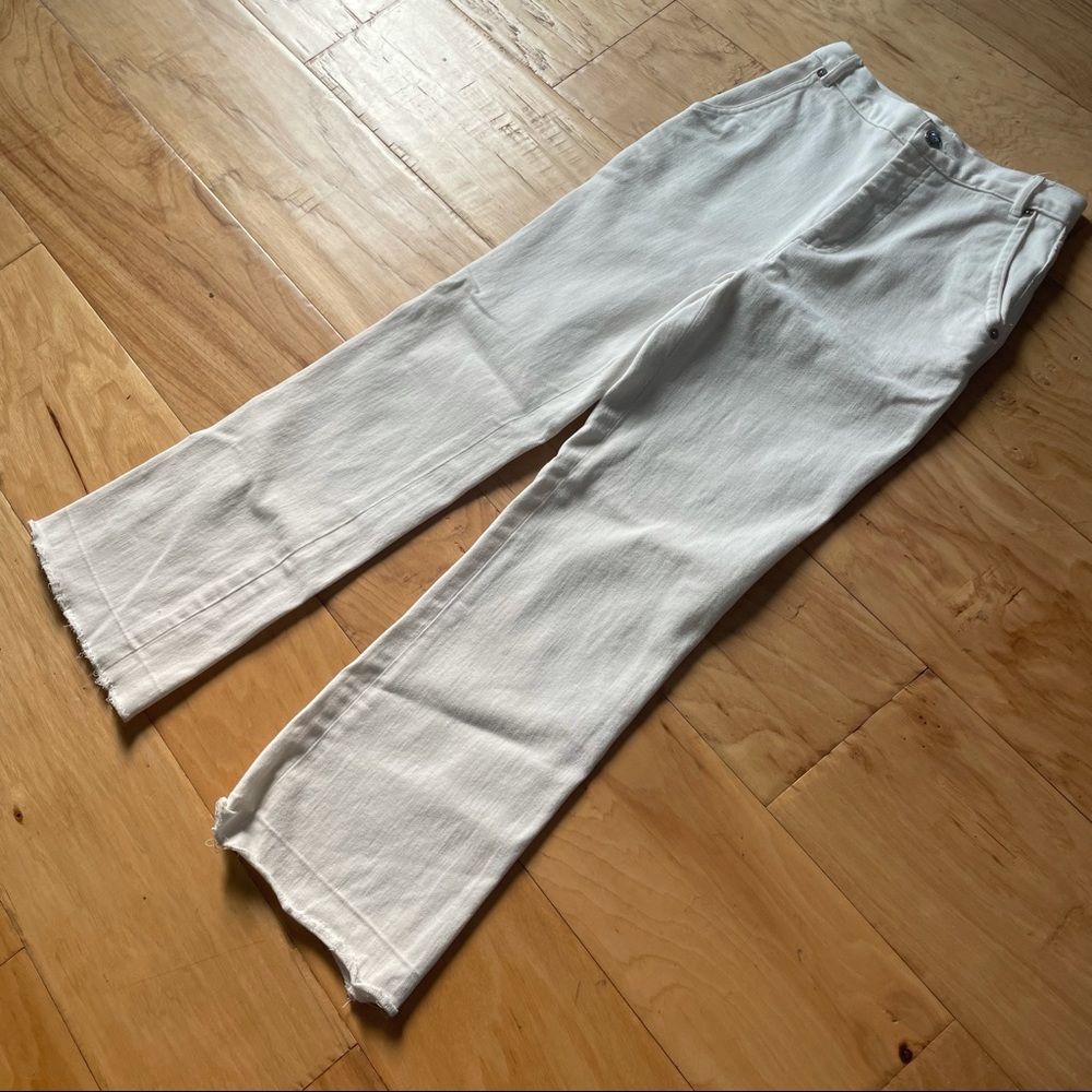 APC white high waisted jeans